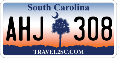 SC license plate AHJ308