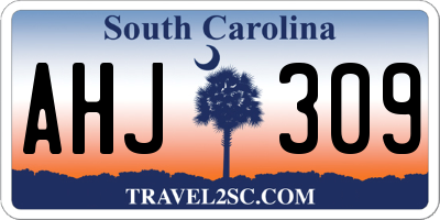 SC license plate AHJ309