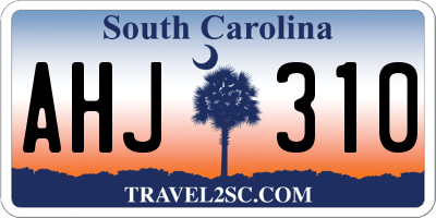 SC license plate AHJ310