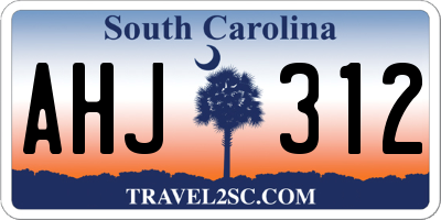 SC license plate AHJ312