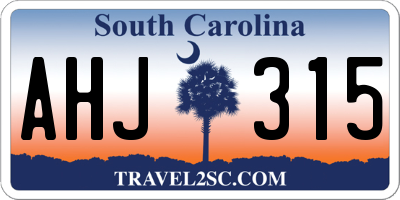 SC license plate AHJ315