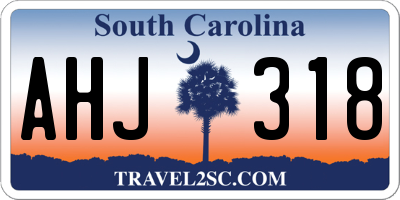 SC license plate AHJ318