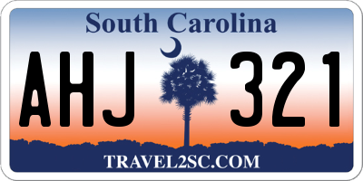 SC license plate AHJ321