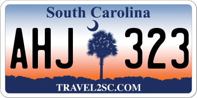 SC license plate AHJ323