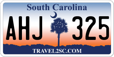 SC license plate AHJ325