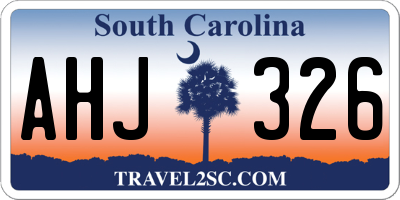 SC license plate AHJ326