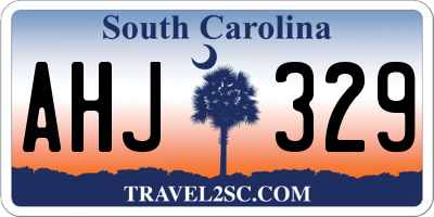 SC license plate AHJ329