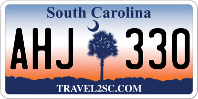 SC license plate AHJ330