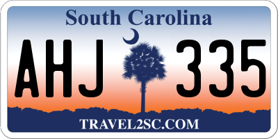 SC license plate AHJ335