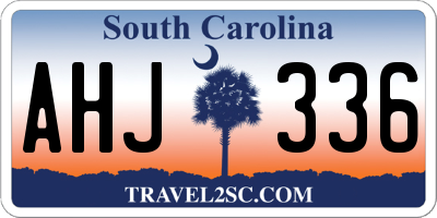 SC license plate AHJ336