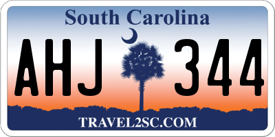 SC license plate AHJ344