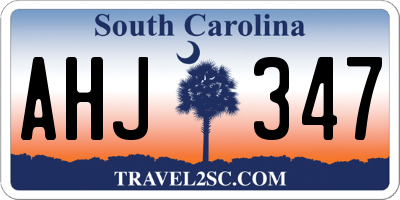 SC license plate AHJ347