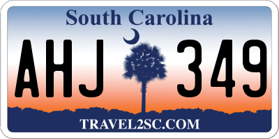 SC license plate AHJ349