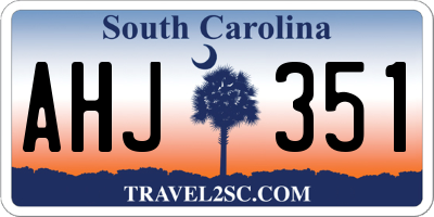 SC license plate AHJ351