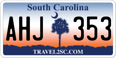 SC license plate AHJ353