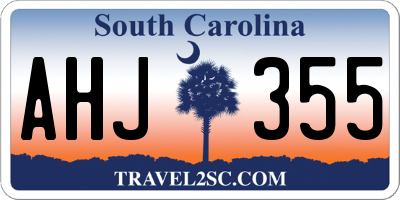 SC license plate AHJ355