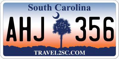 SC license plate AHJ356