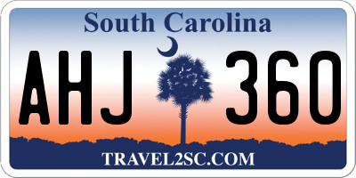 SC license plate AHJ360