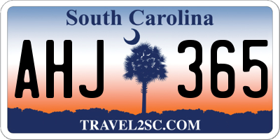SC license plate AHJ365