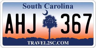 SC license plate AHJ367
