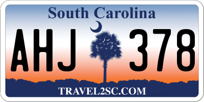 SC license plate AHJ378