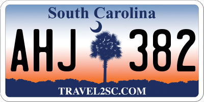 SC license plate AHJ382