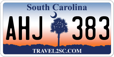 SC license plate AHJ383