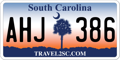 SC license plate AHJ386