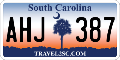 SC license plate AHJ387
