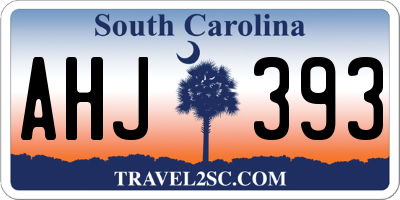 SC license plate AHJ393
