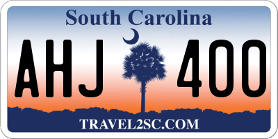 SC license plate AHJ400
