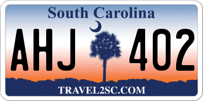 SC license plate AHJ402