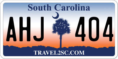 SC license plate AHJ404