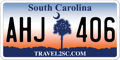 SC license plate AHJ406