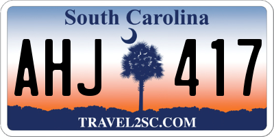 SC license plate AHJ417