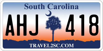 SC license plate AHJ418