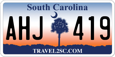 SC license plate AHJ419
