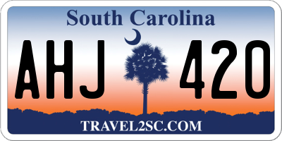 SC license plate AHJ420