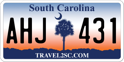 SC license plate AHJ431