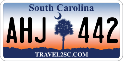 SC license plate AHJ442