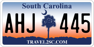 SC license plate AHJ445
