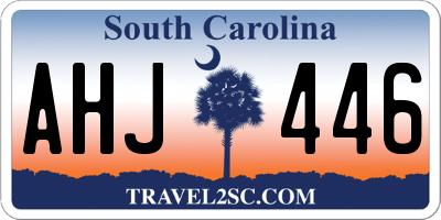 SC license plate AHJ446