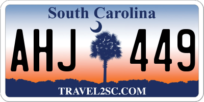 SC license plate AHJ449