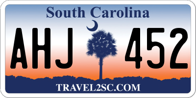 SC license plate AHJ452
