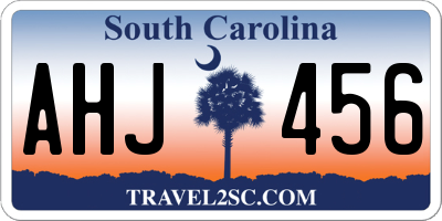 SC license plate AHJ456