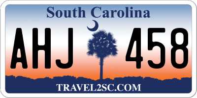 SC license plate AHJ458