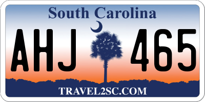 SC license plate AHJ465