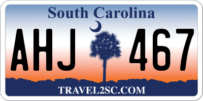 SC license plate AHJ467