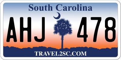SC license plate AHJ478