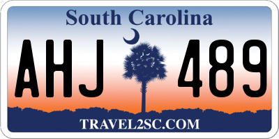 SC license plate AHJ489